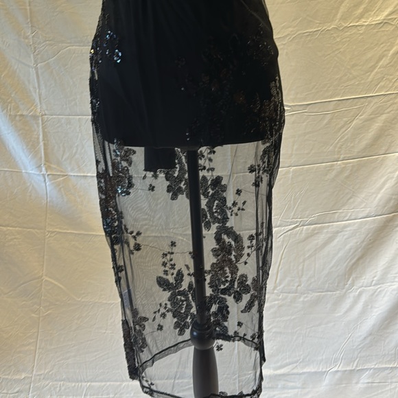 NWOT Sexy Black Dress Floral Printed Mesh Patchwork Bodycon Dress - Picture 3 of 14